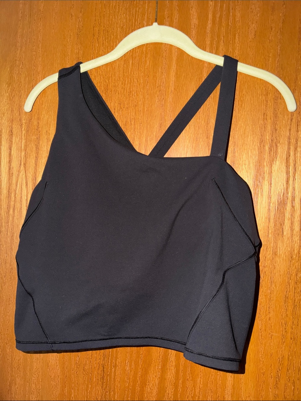 lululemon athletica Black Asymmetric Strappy Crop Tank